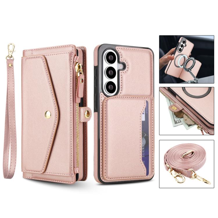 For Samsung Galaxy S26+ 5G Multifunctional Wallet Detachable Leather Phone Case with Lanyard