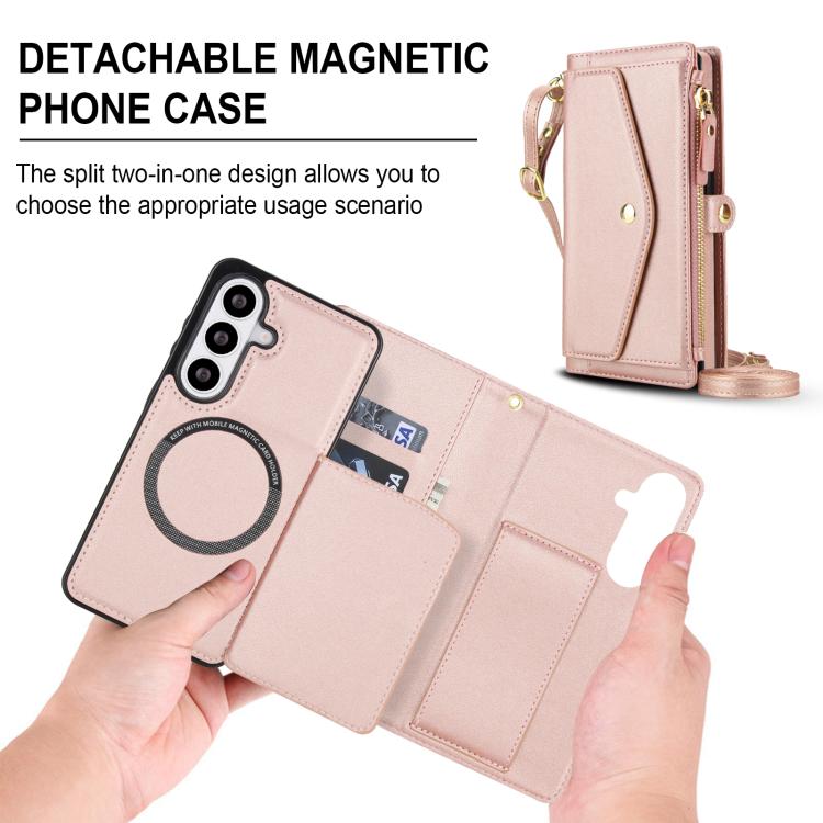 For Samsung Galaxy S26+ 5G Multifunctional Wallet Detachable Leather Phone Case with Lanyard