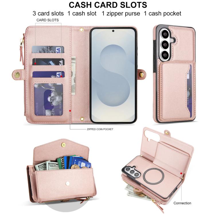 For Samsung Galaxy S26+ 5G Multifunctional Wallet Detachable Leather Phone Case with Lanyard