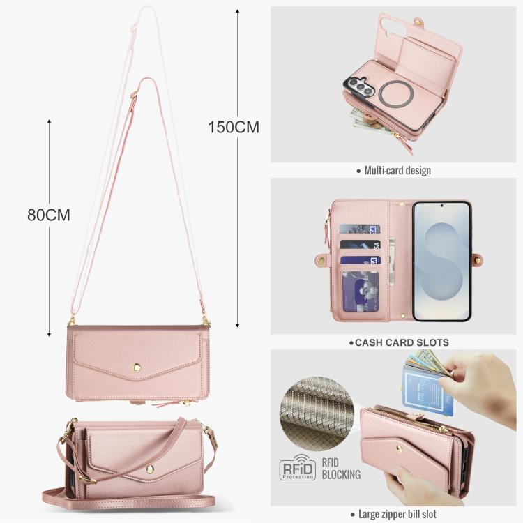 For Samsung Galaxy S26+ 5G Multifunctional Wallet Detachable Leather Phone Case with Lanyard