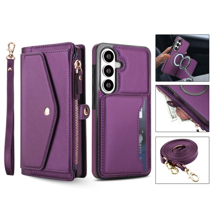 For Samsung Galaxy S26+ 5G Multifunctional Wallet Detachable Leather Phone Case with Lanyard