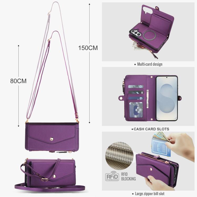 For Samsung Galaxy S26+ 5G Multifunctional Wallet Detachable Leather Phone Case with Lanyard