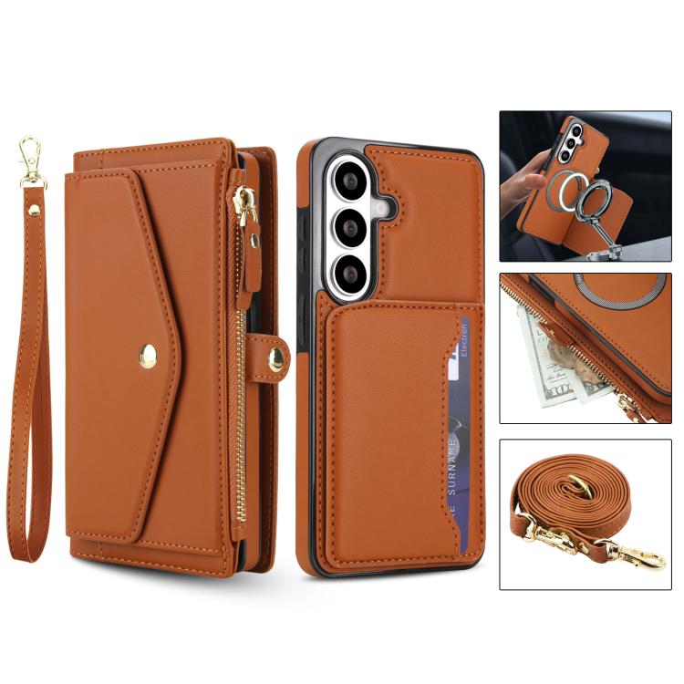 For Samsung Galaxy S26+ 5G Multifunctional Wallet Detachable Leather Phone Case with Lanyard
