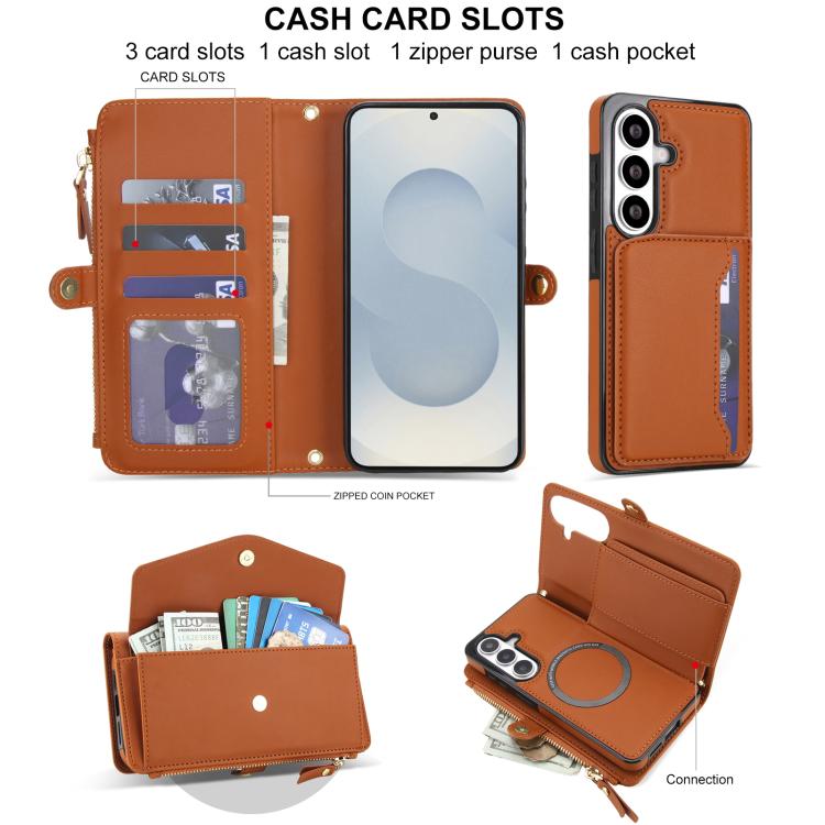 For Samsung Galaxy S26+ 5G Multifunctional Wallet Detachable Leather Phone Case with Lanyard