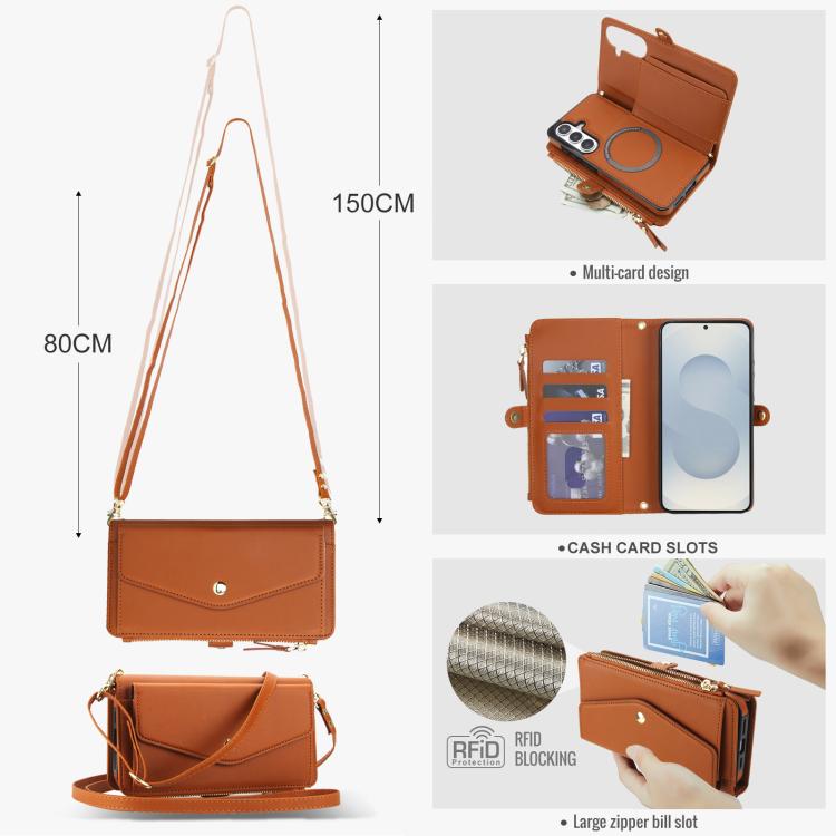For Samsung Galaxy S26+ 5G Multifunctional Wallet Detachable Leather Phone Case with Lanyard