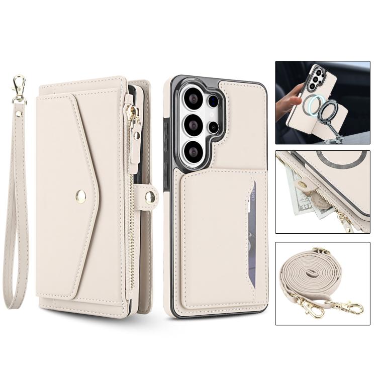 For Samsung Galaxy S26 Ultra 5G Multifunctional Wallet Detachable Leather Phone Case with Lanyard