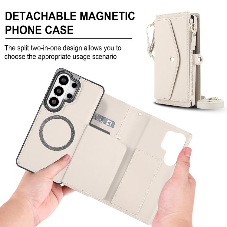 For Samsung Galaxy S26 Ultra 5G Multifunctional Wallet Detachable Leather Phone Case with Lanyard