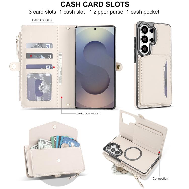 For Samsung Galaxy S26 Ultra 5G Multifunctional Wallet Detachable Leather Phone Case with Lanyard