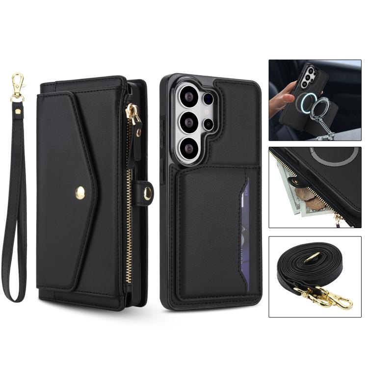 For Samsung Galaxy S26 Ultra 5G Multifunctional Wallet Detachable Leather Phone Case with Lanyard