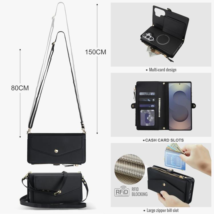 For Samsung Galaxy S26 Ultra 5G Multifunctional Wallet Detachable Leather Phone Case with Lanyard