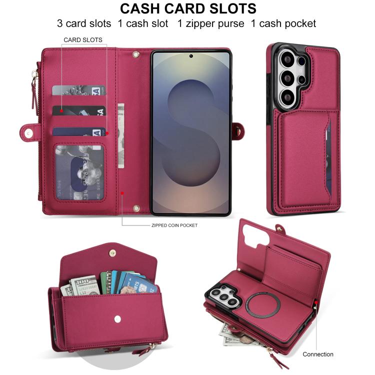 For Samsung Galaxy S26 Ultra 5G Multifunctional Wallet Detachable Leather Phone Case with Lanyard