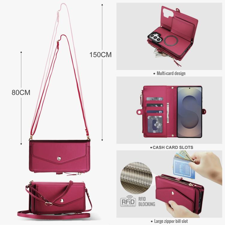 For Samsung Galaxy S26 Ultra 5G Multifunctional Wallet Detachable Leather Phone Case with Lanyard
