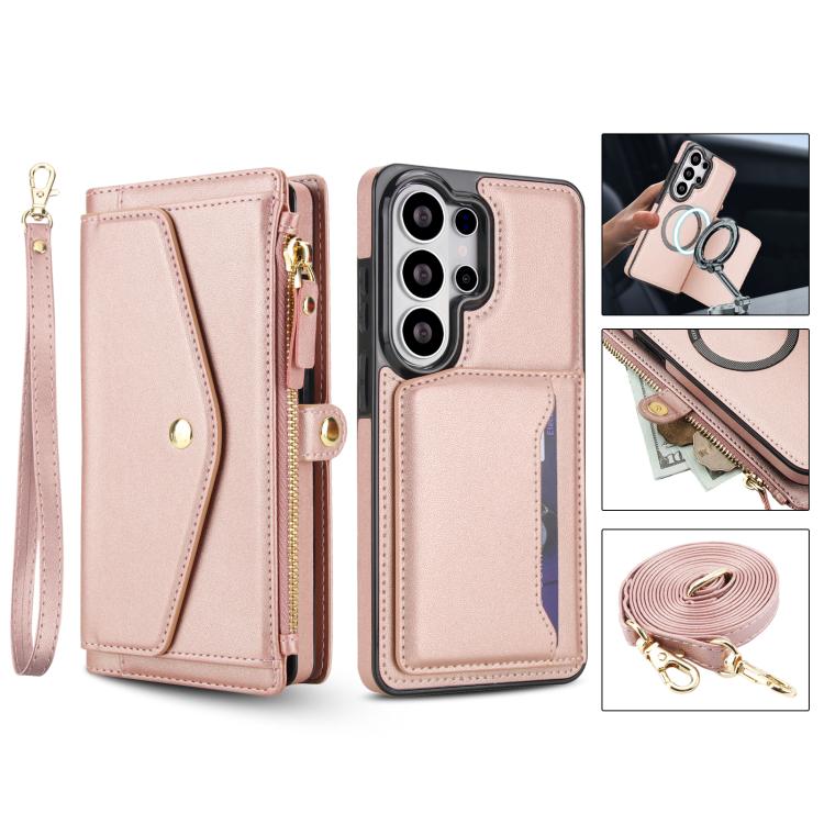 For Samsung Galaxy S26 Ultra 5G Multifunctional Wallet Detachable Leather Phone Case with Lanyard