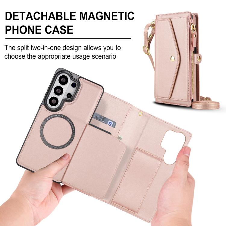 For Samsung Galaxy S26 Ultra 5G Multifunctional Wallet Detachable Leather Phone Case with Lanyard