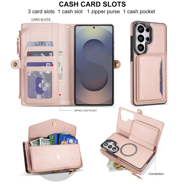 For Samsung Galaxy S26 Ultra 5G Multifunctional Wallet Detachable Leather Phone Case with Lanyard