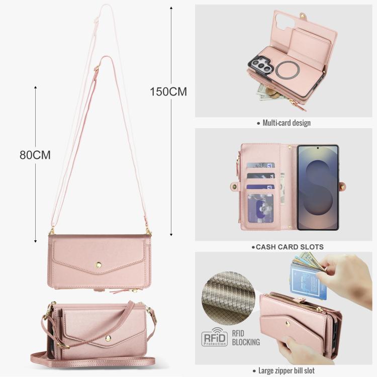 For Samsung Galaxy S26 Ultra 5G Multifunctional Wallet Detachable Leather Phone Case with Lanyard