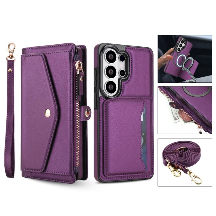 For Samsung Galaxy S26 Ultra 5G Multifunctional Wallet Detachable Leather Phone Case with Lanyard