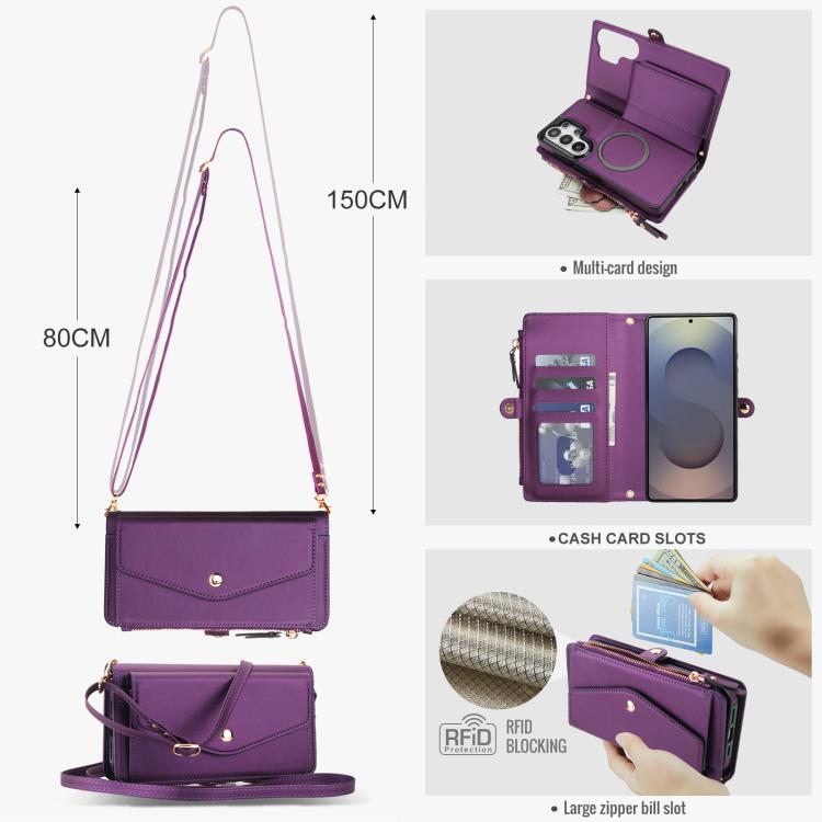 For Samsung Galaxy S26 Ultra 5G Multifunctional Wallet Detachable Leather Phone Case with Lanyard