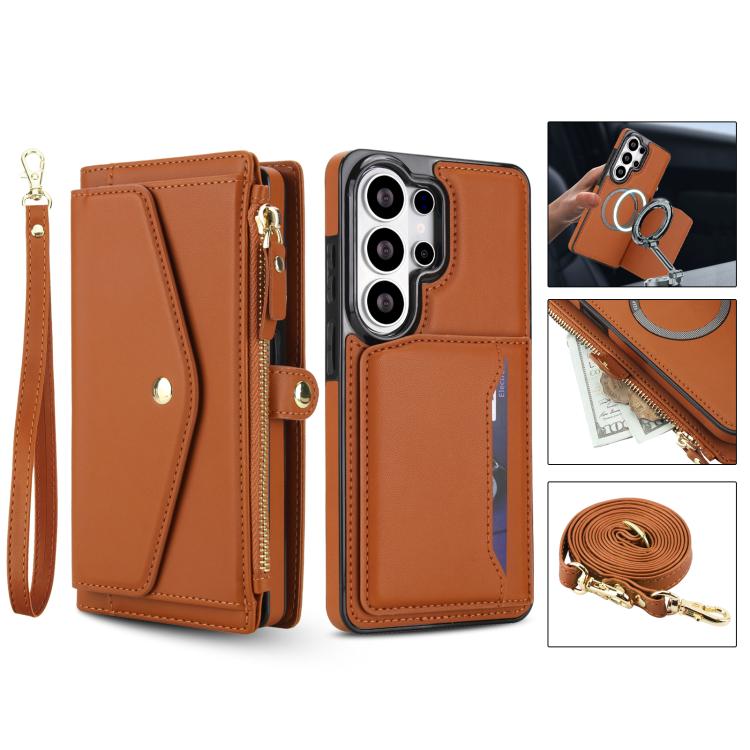 For Samsung Galaxy S26 Ultra 5G Multifunctional Wallet Detachable Leather Phone Case with Lanyard