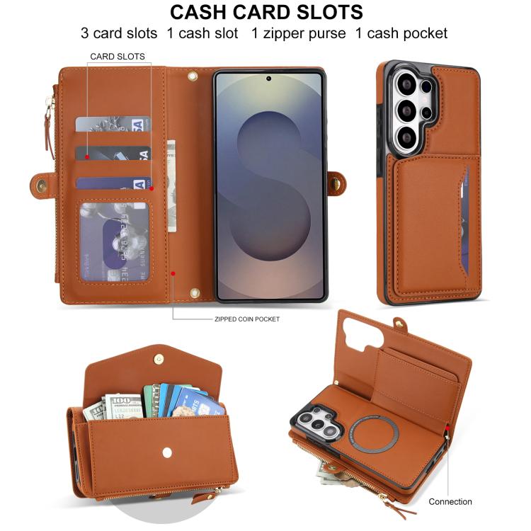 For Samsung Galaxy S26 Ultra 5G Multifunctional Wallet Detachable Leather Phone Case with Lanyard