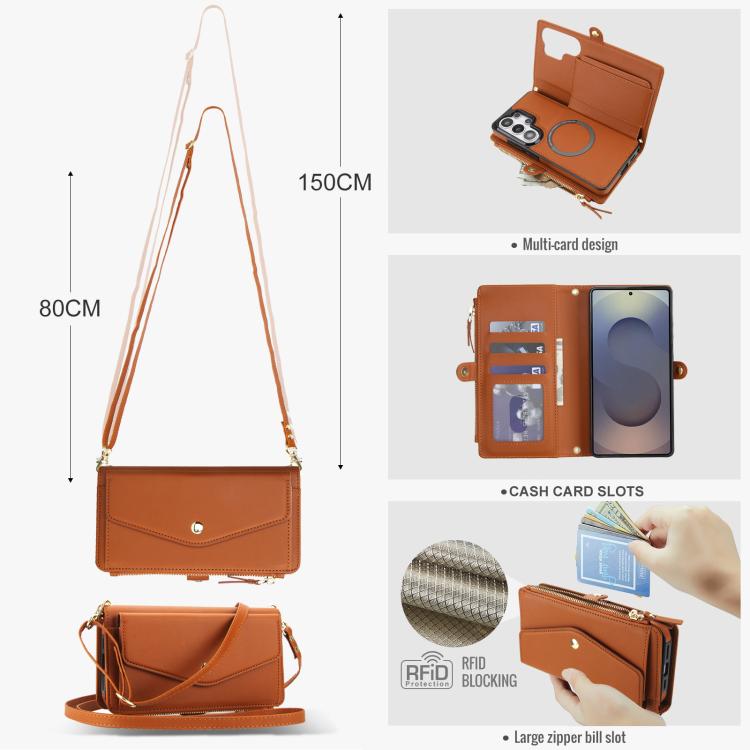 For Samsung Galaxy S26 Ultra 5G Multifunctional Wallet Detachable Leather Phone Case with Lanyard