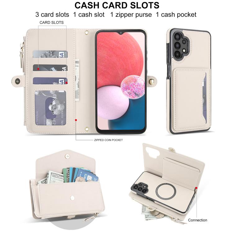 For Samsung Galaxy A13 4G / 5G Multifunctional Wallet Detachable Leather Phone Case with Lanyard