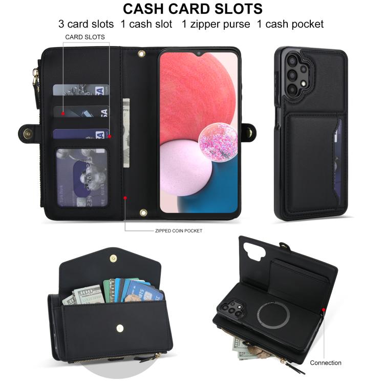 For Samsung Galaxy A13 4G / 5G Multifunctional Wallet Detachable Leather Phone Case with Lanyard