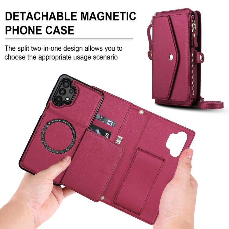 For Samsung Galaxy A13 4G / 5G Multifunctional Wallet Detachable Leather Phone Case with Lanyard