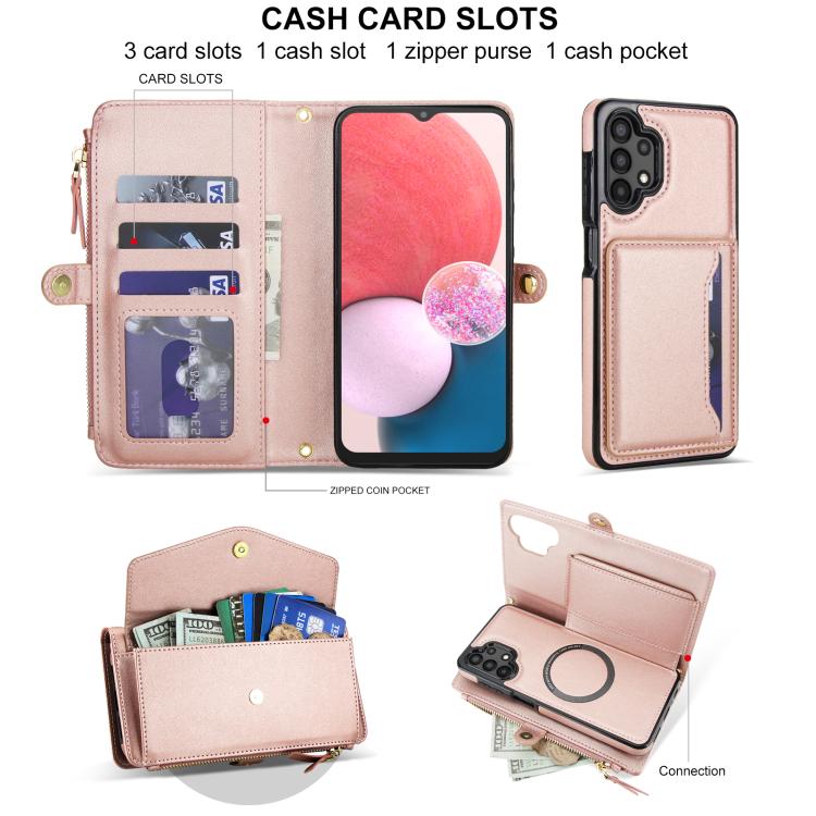 For Samsung Galaxy A13 4G / 5G Multifunctional Wallet Detachable Leather Phone Case with Lanyard