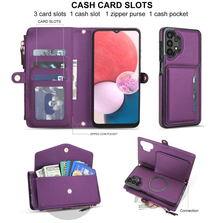 For Samsung Galaxy A13 4G / 5G Multifunctional Wallet Detachable Leather Phone Case with Lanyard