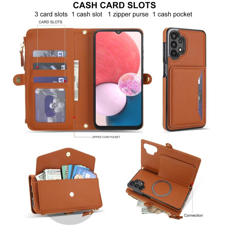 For Samsung Galaxy A13 4G / 5G Multifunctional Wallet Detachable Leather Phone Case with Lanyard
