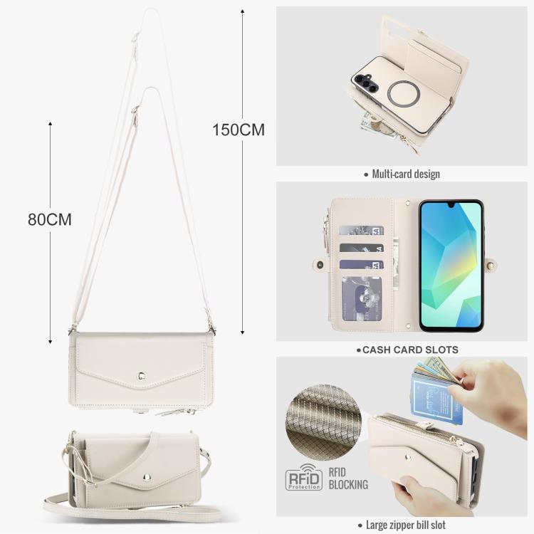 For Samsung Galaxy A14 4G / 5G Multifunctional Wallet Detachable Leather Phone Case with Lanyard