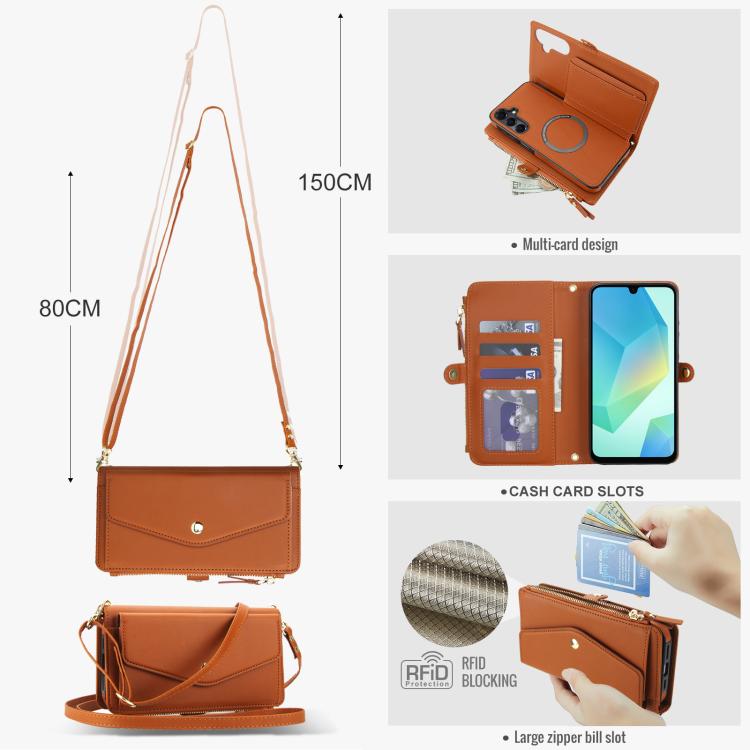 For Samsung Galaxy A14 4G / 5G Multifunctional Wallet Detachable Leather Phone Case with Lanyard