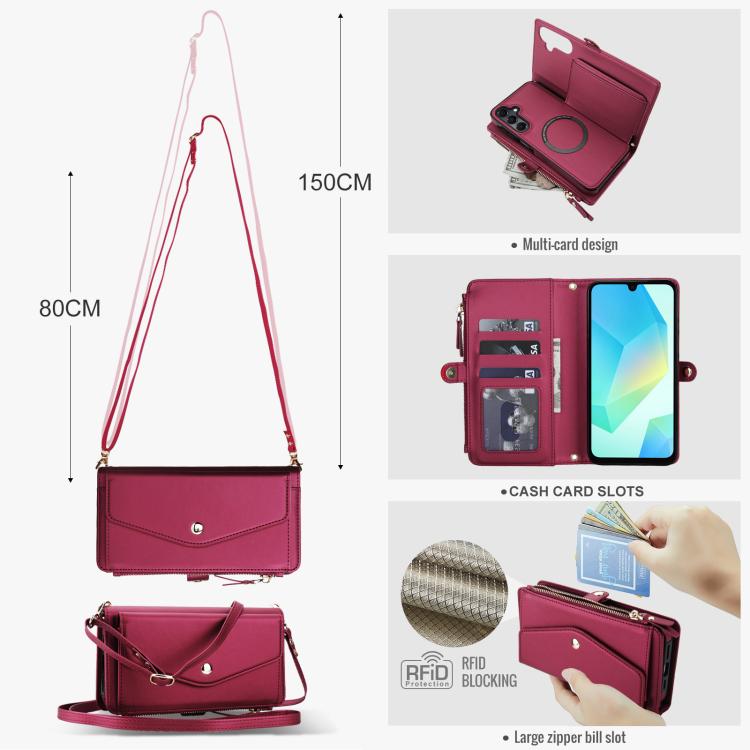 For Samsung Galaxy A16 5G Multifunctional Wallet Detachable Leather Phone Case with Lanyard