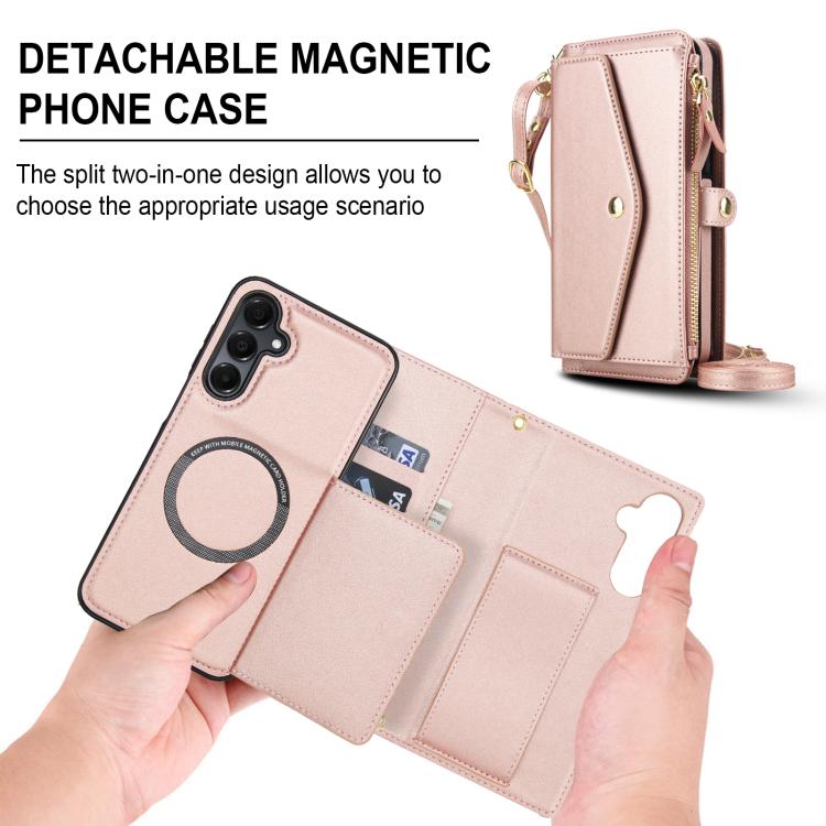 For Samsung Galaxy A16 5G Multifunctional Wallet Detachable Leather Phone Case with Lanyard