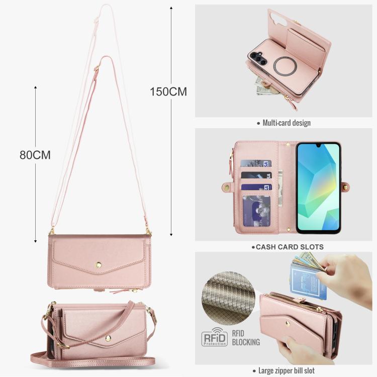 For Samsung Galaxy A16 5G Multifunctional Wallet Detachable Leather Phone Case with Lanyard