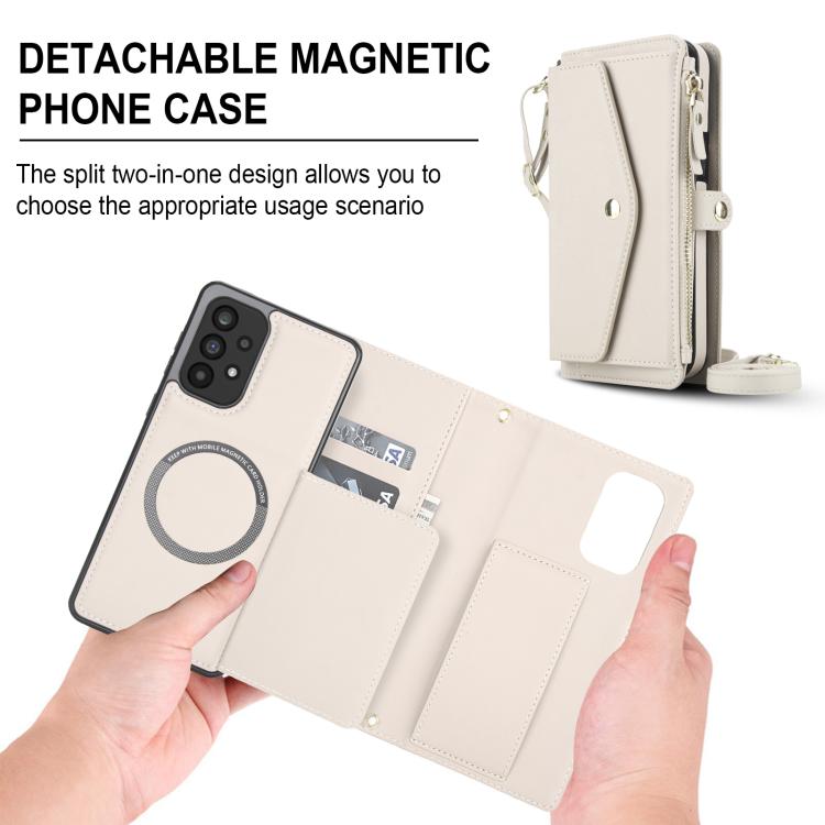 For Samsung Galaxy A33 5G Multifunctional Wallet Detachable Leather Phone Case with Lanyard