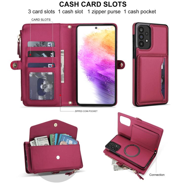 For Samsung Galaxy A33 5G Multifunctional Wallet Detachable Leather Phone Case with Lanyard