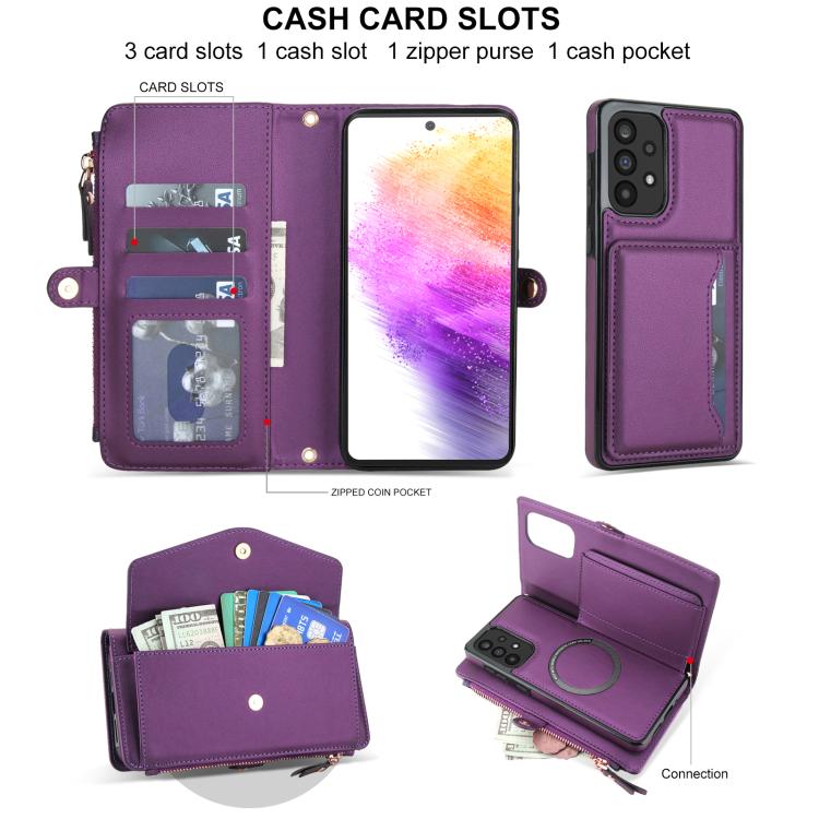 For Samsung Galaxy A33 5G Multifunctional Wallet Detachable Leather Phone Case with Lanyard