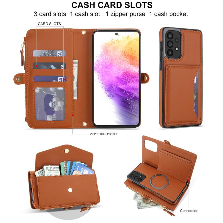 For Samsung Galaxy A33 5G Multifunctional Wallet Detachable Leather Phone Case with Lanyard