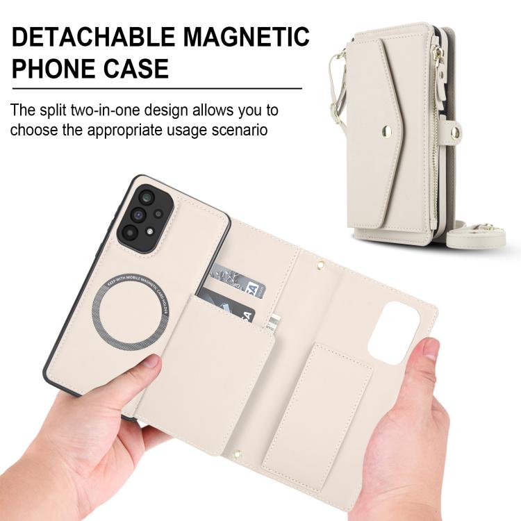 For Samsung Galaxy A52 5G Multifunctional Wallet Detachable Leather Phone Case with Lanyard