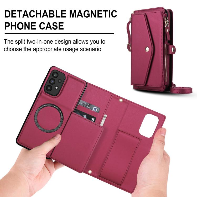 For Samsung Galaxy A52 5G Multifunctional Wallet Detachable Leather Phone Case with Lanyard