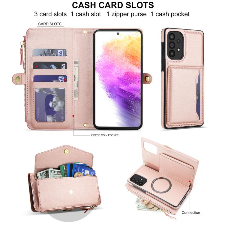 For Samsung Galaxy A52 5G Multifunctional Wallet Detachable Leather Phone Case with Lanyard