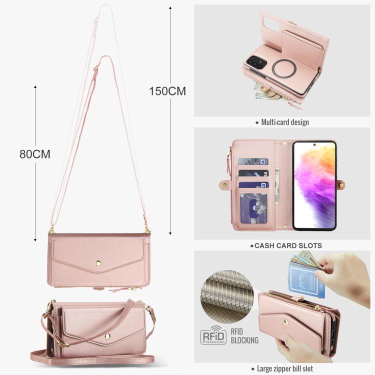 For Samsung Galaxy A52 5G Multifunctional Wallet Detachable Leather Phone Case with Lanyard