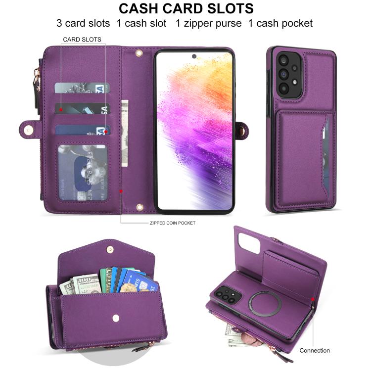 For Samsung Galaxy A52 5G Multifunctional Wallet Detachable Leather Phone Case with Lanyard