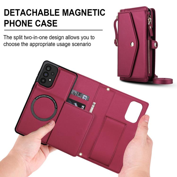 For Samsung Galaxy A53 5G Multifunctional Wallet Detachable Leather Phone Case with Lanyard