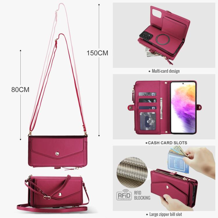 For Samsung Galaxy A53 5G Multifunctional Wallet Detachable Leather Phone Case with Lanyard