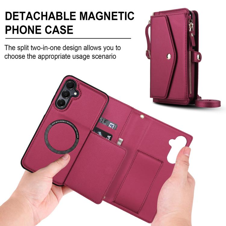 For Samsung Galaxy A54 5G Multifunctional Wallet Detachable Leather Phone Case with Lanyard