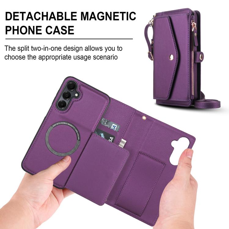For Samsung Galaxy A54 5G Multifunctional Wallet Detachable Leather Phone Case with Lanyard