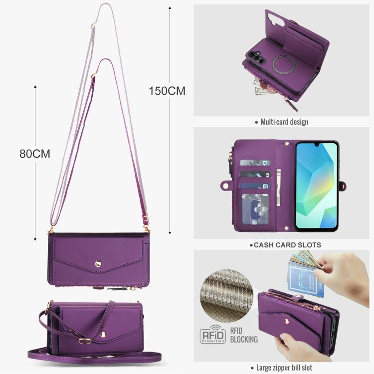 For Samsung Galaxy A54 5G Multifunctional Wallet Detachable Leather Phone Case with Lanyard
